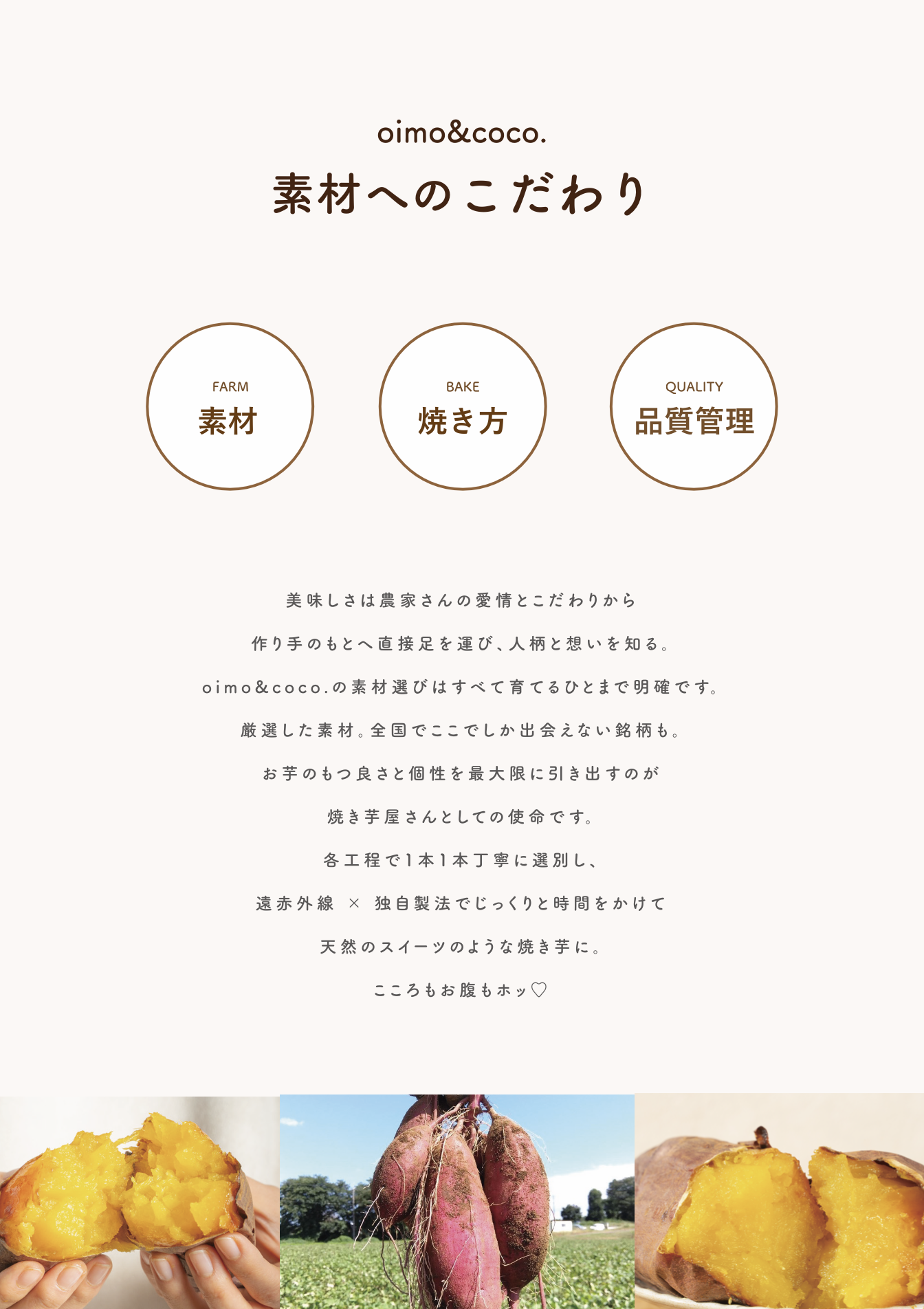 【ポスター】B2 素材のおいしさ。3つのこだわり文章